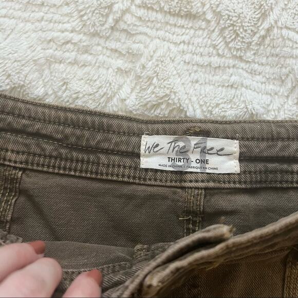 Free People We the Free Lennox Brown Seamed A-Line Mini Skirt - Picture 4 of 6